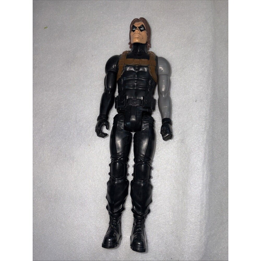 Marvel Winter Soldier 12" Action Figure Hasbro Titan Hero Black Suit Metal Arm
